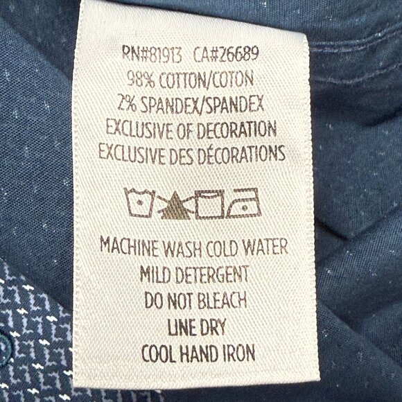 Robert Graham Button Up Shirt Mens Medium Long Sleeve Classic Blue Geometric - Picture 8 of 9